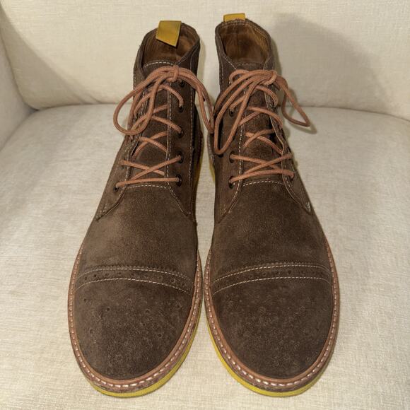 Donald J Pliner Grant ZB Suede Lace Up Ankle Boots in Brown 11B Leather Brazil main image 10